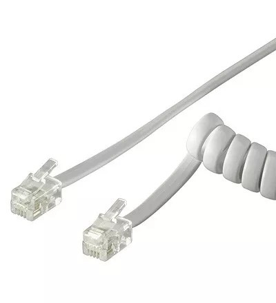 Cablu telefonic receptor spiralat RJ10 2m 4 pini 4 contacte Goobay
