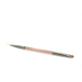 Set de 2 unități: Pensulă pentru decor unghii dublă, Global Fashion (scurtă 9 mm, ovală 8 mm)