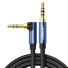 Cablu AUX în Unghi Ugreen 2 X Mini Mufă 3,5 Mm 1 M Albastru (AV112) 60179-UGREEN