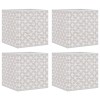Cutii depozitare pliabile 4 buc. crem 32x32x32cm textil netesut, DKD Home Decor