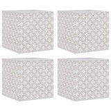 Cutii depozitare pliabile 4 buc. crem 32x32x32cm textil netesut