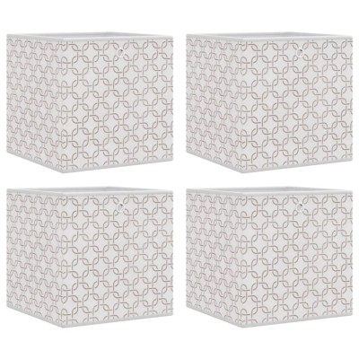 Cutii depozitare pliabile 4 buc. crem 32x32x32cm textil netesut foto