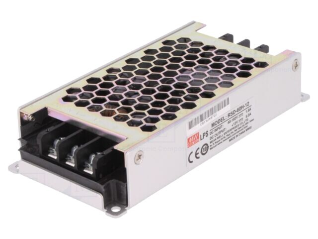 Convertor DC/DC 60W MEAN WELL, 40-160VDC la 12VDC, 5A