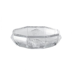 Două boluri din cristal masiv, decorate cu Meduza - emblema casei Versace