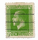 Noua Zeelanda - Marci uzuale - Regele George al V-lea (1863-1936), 1915 - 1/2 P, obliterat