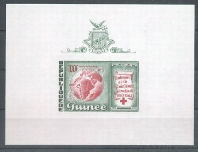 Guinea 1963 Red Cross, imperf. sheet, MNH S.537 foto