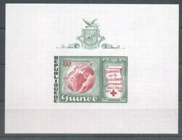 Guinea 1963 Red Cross, imperf. sheet, MNH S.537