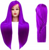 Cap de antrenament Iza 90 cm violet, par termic + m&acirc;ner, perie de coafura, cap pentru exerciții
