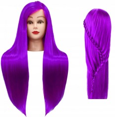 Cap de antrenament Iza 90 cm violet, par termic + m&acirc;ner, perie de coafura, cap pentru exerciții