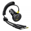 Incarcator Auto USB-C / Lightning Baseus Circular, 60W, 3A, 1 x USB-A - 1 x USB-C, Negru C00035902121-00, Apple