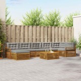 vidaXL Set de canapele de exterior 8 pcs Gri natural și deschis 3373861