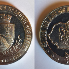 110 ani de atestare a orasului BUSTENI & Centenar Marea Unire medalie SUPERBA