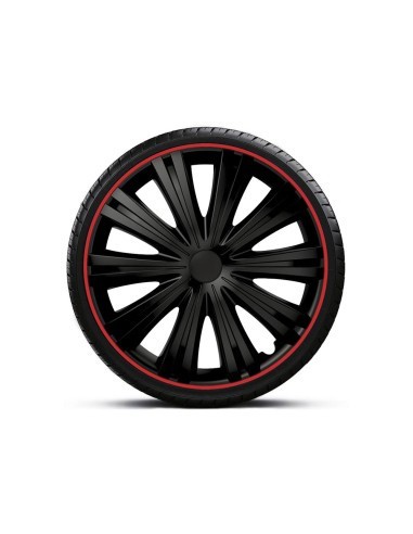 Set capace roti 16` negre cu margine rosie giga R 4buc