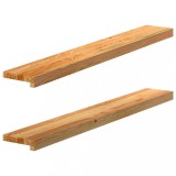 VidaXL Pervaz 2 buc lemn masiv de maro deschis 110x15x2 cm