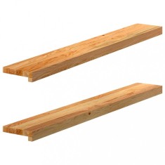 vidaXL Pervaz 2 buc lemn masiv de maro deschis 110x15x2 cm 4009129