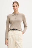 United Colors of Benetton pulover din amestec de l&acirc;nă culoarea bej, light, 102HD301H