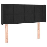 Cumpara ieftin Tablie de pat cu aripioare negru 93x16x78/88 cm catifea