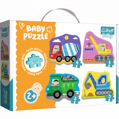 Puzzle carton 4in1:3,4,5 si 6 piese,Baby Puzzle Vehicule