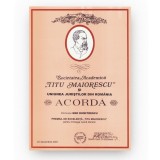 Diplomă acordată lui Geo Dumitrescu de Societatea Academică &bdquo;Titu Maiorescu&rdquo; - Uniunea Juriștilor, 2001