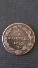 1/2 KREUTZER 1781 S foto