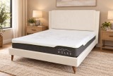 Cumpara ieftin Pat Tapitat Catifea Crem Lyra 160x200 cm cu Somiera Inclusa