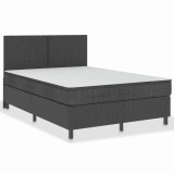 Cumpara ieftin Pat continental, gri inchis, 140x200 cm, material textil