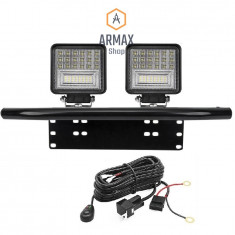 Set 2 Proiectoare Led Bar Armax 11cm 126w Cu Bullbar Suport Numar Si Kit Releu foto