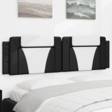 vidaXL Pernă pentru tăblie pat, negru și alb, 180cm, piele artificială