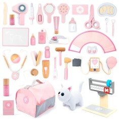 Set de joaca doctor veterinar 37 piese roz UMU Toys