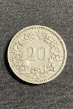 Moneda 20 rappen 1883 Elvetia