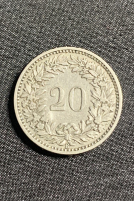 Moneda 20 rappen 1883 Elvetia foto
