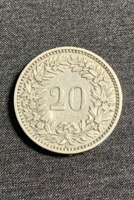 Moneda 20 rappen 1883 Elvetia foto