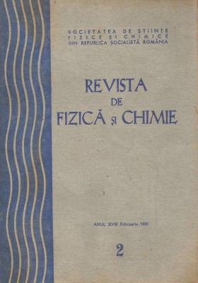 Rom&amp;acirc;nia, Revista de Fizică şi Chimie, nr. 2/1981 foto