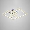 Lustra LED cu telecomanda si cristal JUSTIN RGB, 106W, 3 Patrate, lumina Rece/Calda/Neutra, Dimabila, Crom Lucios, Alessandro DESIGN