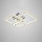 Lustra LED cu telecomanda si cristal JUSTIN RGB, 106W, 3 Patrate, lumina Rece/Calda/Neutra, Dimabila, Crom Lucios