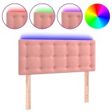 Cumpara ieftin Tablie de pat cu LED, roz, 90x5x78/88 cm, catifea