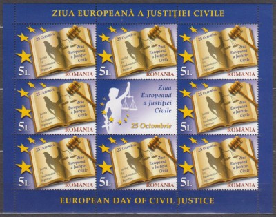 DB1 Romania 2011 LP 1920c Ziua Justitiei MS MNH foto