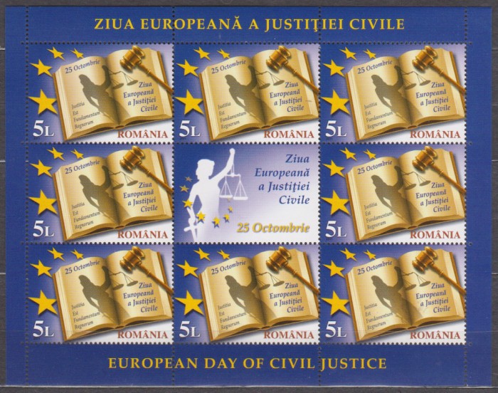 DB1 Romania 2011 LP 1920c Ziua Justitiei MS MNH