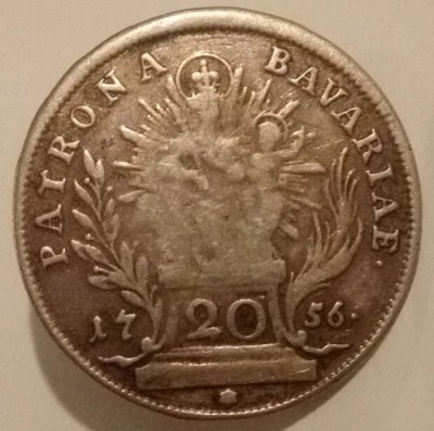 Moneda Bavaria - 20 Kreuzer 1756 - Argint foto