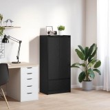 VidaXL Dulap cu sertar stejar negru 55,5x34x119,5 cm lemn prelucrat