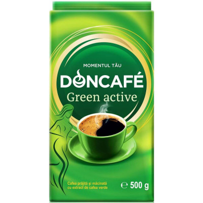 Cafea Macinata Doncafe Green Active, 500 g, Extract de Cafea Verde, Doncafe Green Active Cafea Macinata, Cafea Macinata cu Antioxidanti Naturali Donca foto