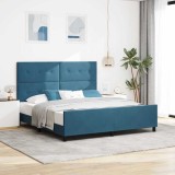 VidaXL Cadru de pat cu headboard Albastru &icirc;nchis 180 x 200 cm Catifea