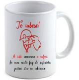 Cana alba personalizata &quot;Te iubesc&quot;, INOVATIX&reg;. 330ml
