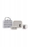 Design Letters set de mic dejun pentru copii Classics in a suitcase K 4-pack