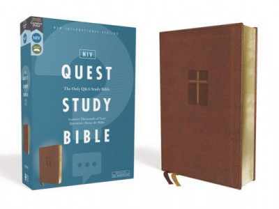Niv, Quest Study Bible, Leathersoft, Brown, Comfort Print: The Only Q and A Study Bible foto
