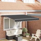 vidaXL Cortina Retractabilă Manual Antracit 350x250 cm țesătură