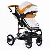 Carucior pentru copii 2 in 1 cu suspensii Gala Leather Beige, Cangaroo