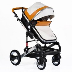 Carucior pentru copii 2 in 1 cu suspensii Gala Leather Beige