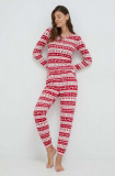 Cumpara ieftin Hollister Co. pijama femei, culoarea rosu, Hollister Co.