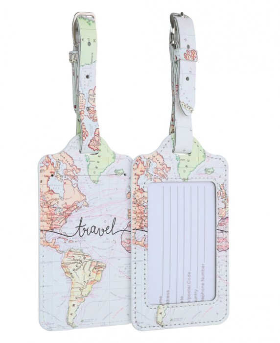 Set 2 Etichete pentru bagaje, Kwmobile, Multicolor, Piele ecologica, 53127.04